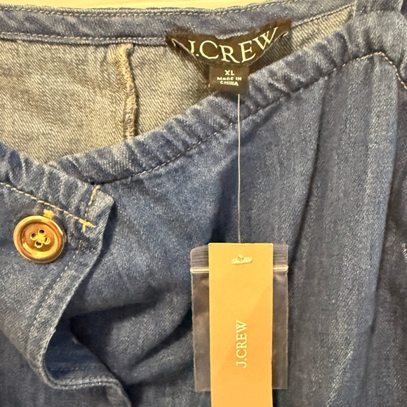 J.Crew Chambray Button Front Mini Dress Size XL 100% Cotton - Picture 5 of 9